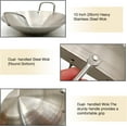 thumbnail image 6 of Stainless Steel Wok 10 Inch/ 26cm, Round Bottom Dual- Handled Heavy Wok, Traditional Canton Style Frying Pan Multi- Cooking Wok Stir Fry Pan for Kitchen Restaurant Home (Small), 6 of 7