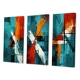 thumbnail image 3 of Designart "Logic of Love Abstract in Teal II" Abstract Painting Wall Art Set Of 3 - Modern Red Gallery Wall Set For Home Decor, 3 of 6