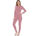 thumbnail image 4 of Ropa interior térmica para mujer Long Johns mujer con forro polar, capa base para mujer clima frío parte superior inferior, 4 of 5