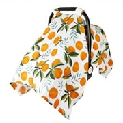 Amerteer Baby Safety Seat Sunshade Multifunctional Muslin Windproof Sunscreen Car Cover, 100% Cotton Carrier Covers - Lightweight Breathable Soft Unisex for Babies (Oranges)