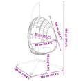 thumbnail image 4 of vidaXL Chaise Suspendue en Forme d'Œuf avec Support en Rotin Anthracite et Acier, 4 of 5