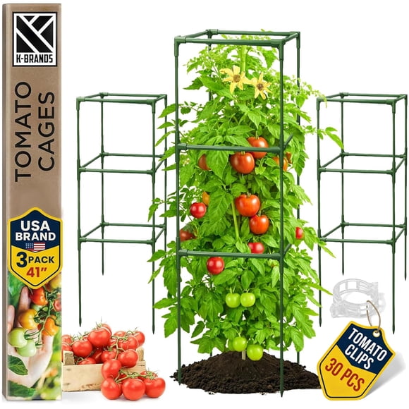 Cage para tomates K-Brands, paquete de 3, enrejado cuadrado de 104 cm