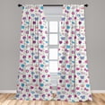 thumbnail image 5 of Ambesonne Feminine Curtains, Bowtie Ladybird Cat Fun, Pair of 28"x95", Fuchsia and Blue, 5 of 5