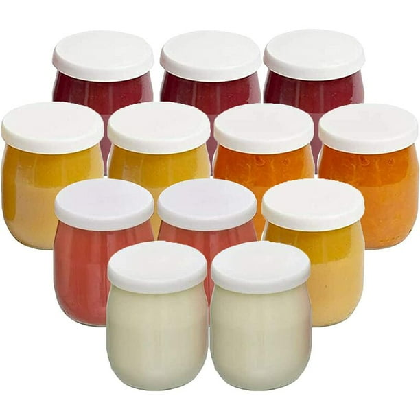 Lot de 12 Pots de Yaourt en Verre avec Couvercles Étanches – Fabriqués en France – pour Yaourtières – Multicuiseurs et Robots Cuiseurs (Thermomix, SEB, etc) – 143 ML / 125 grammes esquí esquí Gafas de esquí
