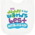 thumbnail image 2 of Inktastic Weightlifting Daddy Worlds Best Weightlifter Newborn Bib, 2 of 3