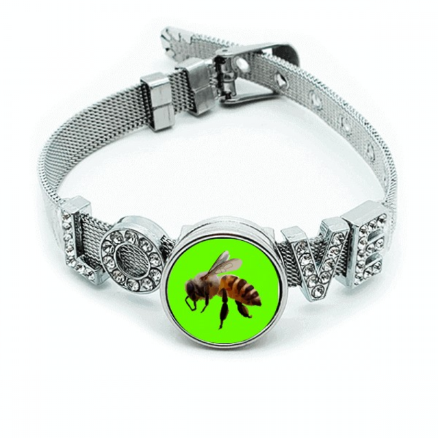 Abeja trabajadora. Pulsera pulsera pulsera de cristal amor pulsera ajustable