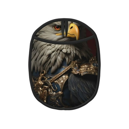 

Lukts Noble Style Bald Eagle Print Silicone Pot Mat Mitten With Hanging Loop Heat Resistant Oven Mitts Non-Slip Bbq Baking Smoking Potholders