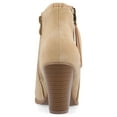 thumbnail image 4 of Journee Womens Vally Inside Zip Stacked Heel Booties, Widths Available, 4 of 10