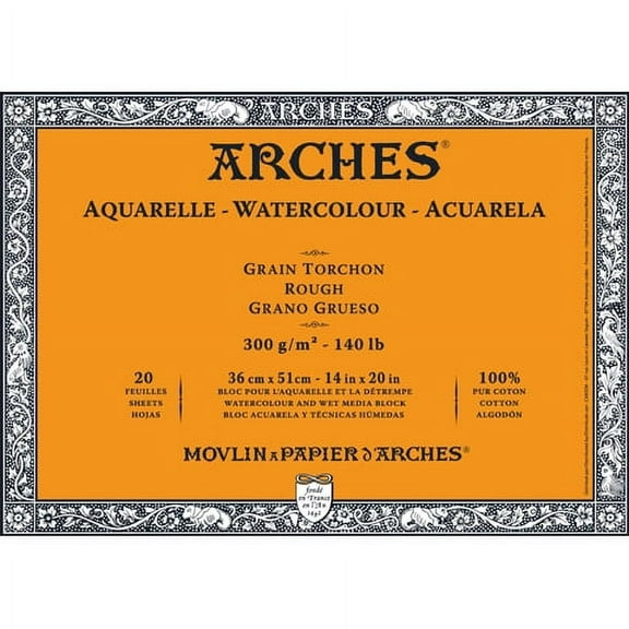 Arches Watercolor Block Paper - Rough - 140 lb - 14 x 20 inches