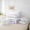 thumbnail image 6 of Manfei Cute Bowtie Bedding Comforter Set 7pcs,Purple White Queen Bedding Sets,Princess Bow Knot Queen Sheet Sets For Girls,Microfiber Bedroom Decor Reversible, 6 of 8