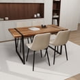 thumbnail image 7 of 5-Piece Dining Table with Chairs, 4 Chair Dining Table Set, Modern Suede Dinner Chairs with Rectangular Dining Table Metal Base, Brown Table+Beige Chair, 7 of 7