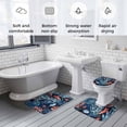 thumbnail image 6 of Ocean Teal Coral Bathroom Rugs Set Nautical Coastal Sea Watercolor Fish Marine Life Non Slip Absorbent Soft Bath Mats 3 Piece Set with Bathroom Rug, U-Shaped Floor Mat, Toilet Seat Cover Large Size, 6 of 9