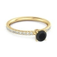 thumbnail image 2 of Mooneye 0.8 Ctw Black Spinel 925 Sterling Silver Gold Vermeil Bridal Engagement Women Ring, 2 of 3