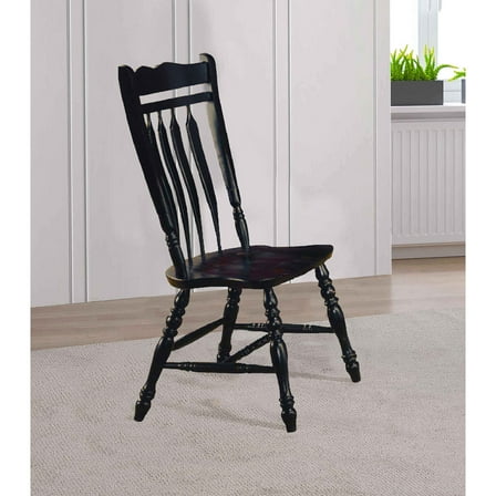 Antique Dining Chairs - Black Cherry Finish - Set of 2 - Fully Assembled - Elegant Kitchen Seating