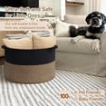 thumbnail image 6 of UniMall Large Storage Baskets for Organizing, 21.7 x 13.8 Blanket Basket Living Room Dog Toy Bin, Woven Laundry Basket for Dirty Clothes, Pillows, Towel, 90L Mix Black, 6 of 14
