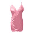 thumbnail image 4 of ALLLIST Lace Girls Pajamas Pink Sexy Solid Backless V-Neck Sleeveless Cami Sleepwear Dress Plus Size Sleepwear, 4 of 5