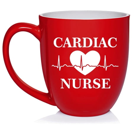 Cardiac Nurse Ceramic Coffee Mug Tea Cup Gift for Her, Friend, Coworker, Sister, Gift For Nurse (16oz Red)