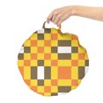 thumbnail image 2 of Abstract Art Round Floor Cushion with Handle, Geometric Squares Pattern Little Shapes Pixel Like Symmetric Design, Pillow for Living Room & Dorms, 18" Round, Mustard Burnt Orange, by Ambesonne, 2 of 4