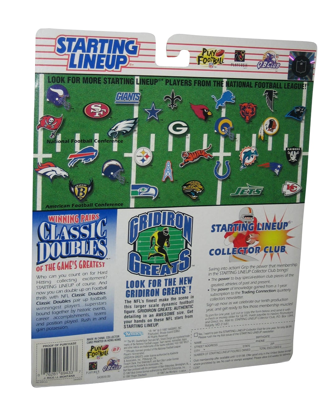 1997 Starting Lineup Classic Doubles JOE MONTANA and JERRY RICE