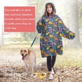 thumbnail image 4 of Wearable Oversized Blanket,Colorful Dinosaurs Floral Motifs Pattern Wearable Blanket Hoodie for Adults,Cozy Hooded Blankets with Super Pockets,Super Warm Fuzzy Pullover for Women & Men, 4 of 6