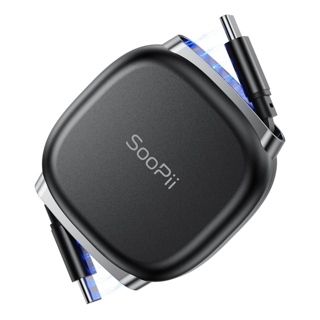 Cable USB-C SOOPII de 240 W, retráctil y de carga rápida, 1 m