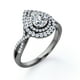 thumbnail image 4 of JeenMata Anillo de Compromiso con Halo Doble, Cuerpo Retorcido Infinito, Moissanita en Forma de Pera de 1,75 Quilates, Chapado en Oro Negro de 18 K sobre Plata, 4 of 6