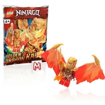 LEGO NINJAGO Crystalized Minifigure -  Kai (Golden Dragon) with wings and Gold Fire Sword