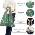 thumbnail image 5 of 5 Pack Foldable Shopping Bag,Green Christmas Santa and Icon Pattern Reusable Grocery Bags with Pockets,Large Reusable Tote Bags with Handles Waterproof & Lightweight, 5 of 6