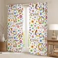thumbnail image 2 of Feelyou Peace and Love Black Out Curtains, Hippie Floral Curtains Pack of 2 (42x63 Each), 2 of 6