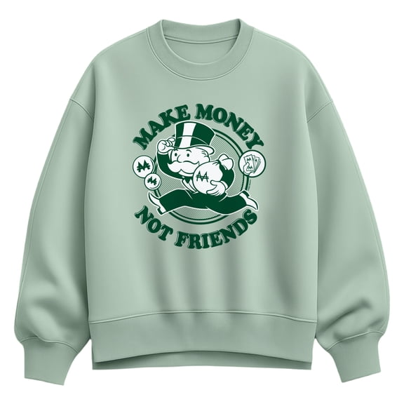 Monopoly - Make Money Not Friends Women's Oversized Fleece Crew Sweatshirt