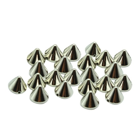 

Hemoton 100pcs Bullet Cone Spike Acrylic Bead Punk Rivet Bracelet Spacer Beads Jewelry Accessary (Silver)