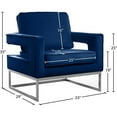 thumbnail image 4 of Meridian Furniture Noah Navy Velvet Accent Chair, 4 of 9