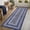 Blue, variant on Entryway Rug 2x6 Runner, Modern Bordered Hallway Runner Rug Washable Kitchen Rug Stain Resistant Non-Slip Carpet Minimalist Plaid Floor Cover for Laundry Bathroom, Gray