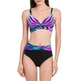 thumbnail image 3 of Flmaly bathing suit for women High Waisted Women's Summer Solid V Neck Cutout Paneled Bikini Set Modest Bathing Suits, 3 of 4