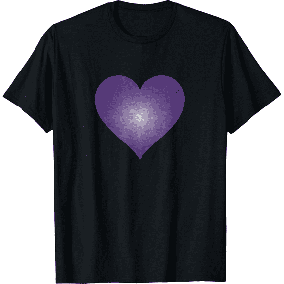 100% pure cotton short-sleeved Men I Love You Purple Heart Valentine's Day Emoticon T Shirt
