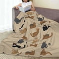 thumbnail image 4 of Cat Graphic Print Pattern Throw Blanket, Super Soft Anti-Pilling Flannel Bed Blankets, 60"x50", 4 of 8