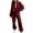 Wine, variant on FAIWAD Womens 2 Piece Outfits Sweatsuit Oversized Zip Up Sweatshirt and Cinch Bottom Sweatpants Tracksuit