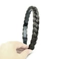 thumbnail image 3 of DIGUAN Headband Synthetic Hair Plaited Headband Braid Braided With Teeth Hair Band Accessories for Women Girl Wide 0.6 Inch (Dark Brown), 3 of 6