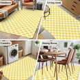 thumbnail image 5 of 3'x5' Area Rugs, Yellow White Plaid Indoor Outdoor Area Rug for Living Room Bedroom, Modern Retro Geometric Checkered Washable Bathroom Rugs Kitchen Floor Carpet Mats Home Decor Aesthetic, 5 of 8
