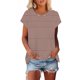 thumbnail image 2 of Mujeres de Manga Corta Tops Casual Cuello Redondo Impresión Blusa Poliéster Ligero Top, Camisa de las Señoras de la Moda para el Hogar Diario Y el Uso Cómodo, 2 of 9