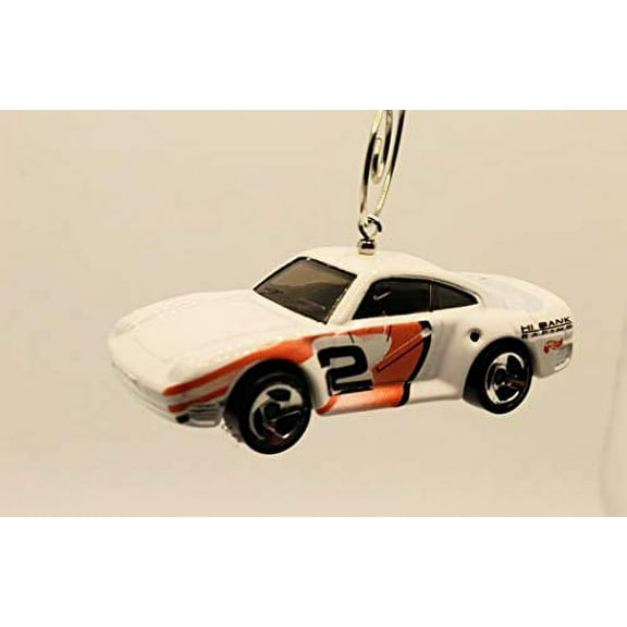 Porsche 959 Race Car Christmas Ornament 1:64 White