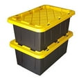thumbnail image 2 of homz Contenant de Rangement Robuste durabilt de 15 Gallons, base Noire, Couvercle Jaune, Empilable, Lot de 2, 2 of 3