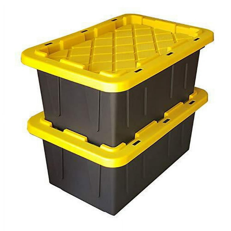 homz 15 gallon durabilt tough storage container black base