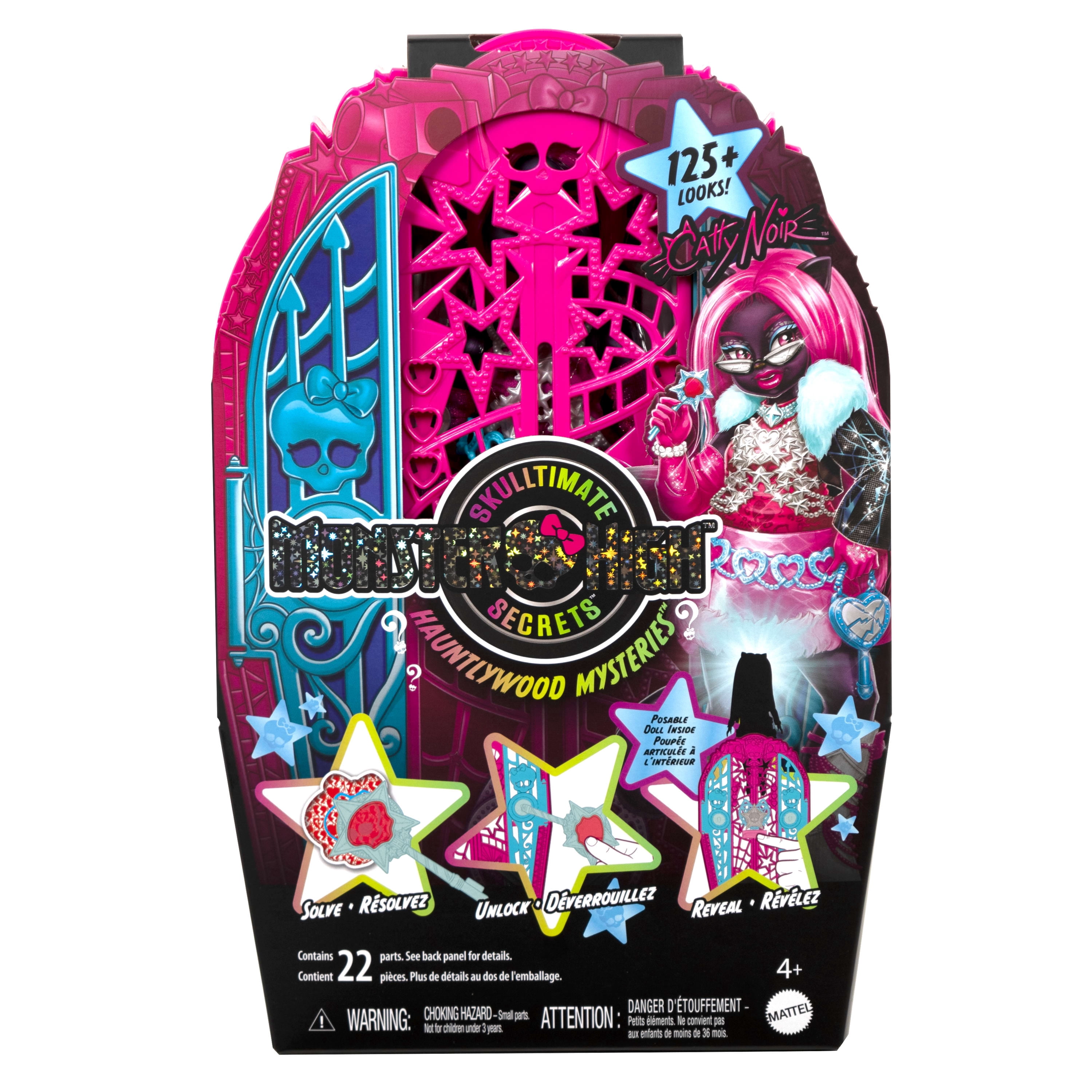 Monster High Skulltimate Secrets Hauntlywood Mysteries Doll, Catty Noir with 19+ Surprises