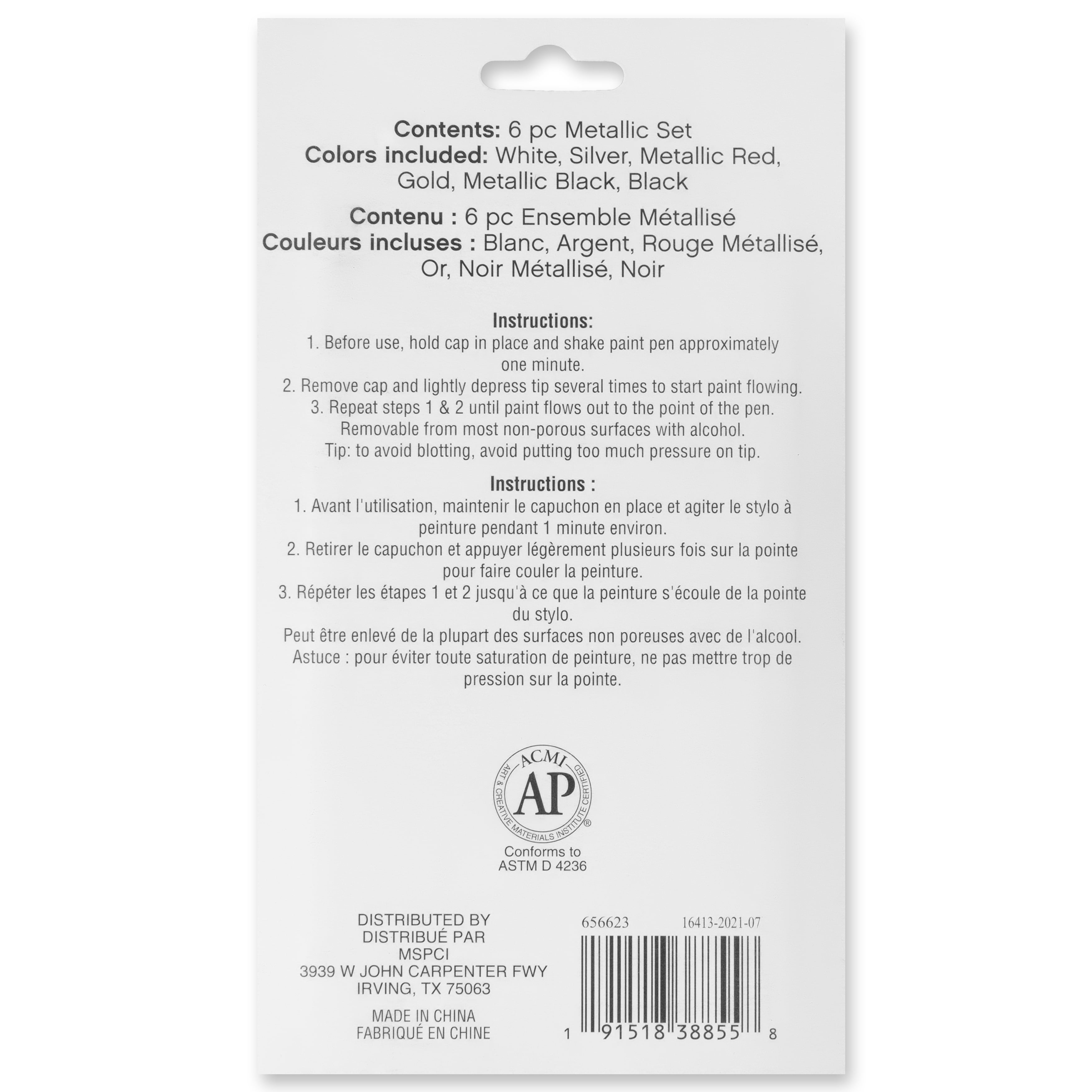 12 Packs: 6 ct. (72 total) Metallic Medium Line Paint Pen Set by Craft Smart
