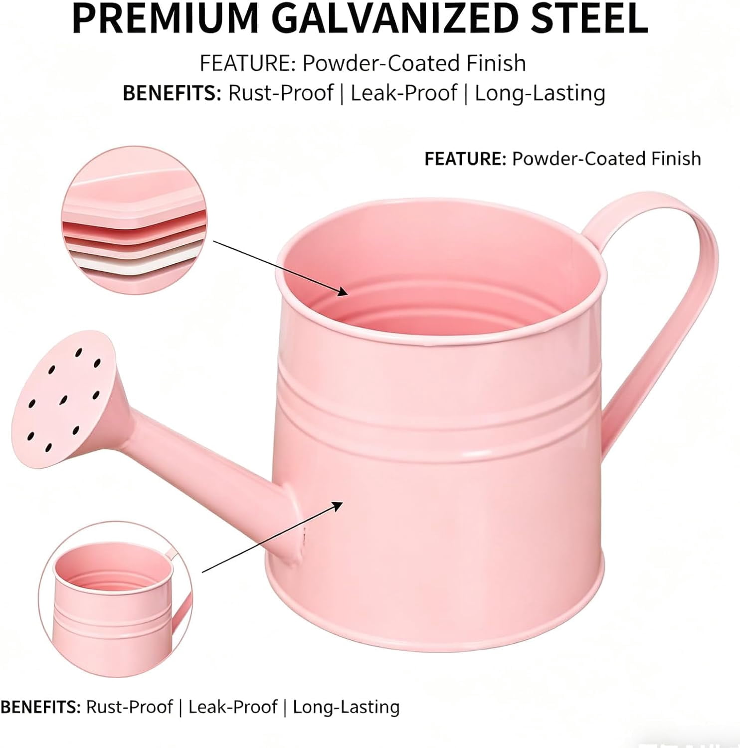 Watering Can Gardening Tool Accessories, Sprinkling Can 1L Metal Flower Garden Watering Can for Outdoor Indoor Plants Lawn Garden