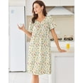 thumbnail image 4 of Ekouaer Nightgowns for Women Cotton House Dress with Pockets Short Sleeve Mumu Dress Embroidered Lounge Dress, 4 of 6