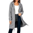 thumbnail image 4 of SBYOJLPB Women's Coats Solid Color Casual Zipper Long Sleeve Thickening Winter Hooded Outwear with Pockets, 4 of 9