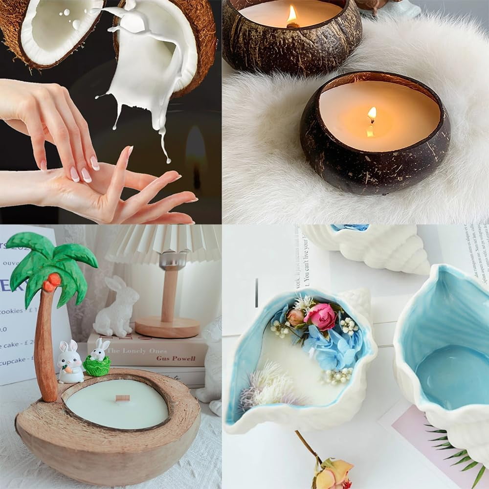Zhuge Natural Coconut Wax DIY Handmade Scented Candle Making Supplies Pure White Coconut Wax- 1 Pound