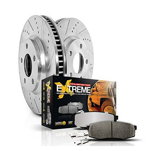 PowerStop Front and Rear Z36 Truck & Tow Carbon-Fiber Ceramic Brake Pad and Drilled and Slotted Rotor Kit Fits: FORD LINCOLN Select Models K5577-36